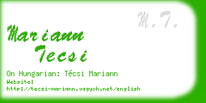 mariann tecsi business card